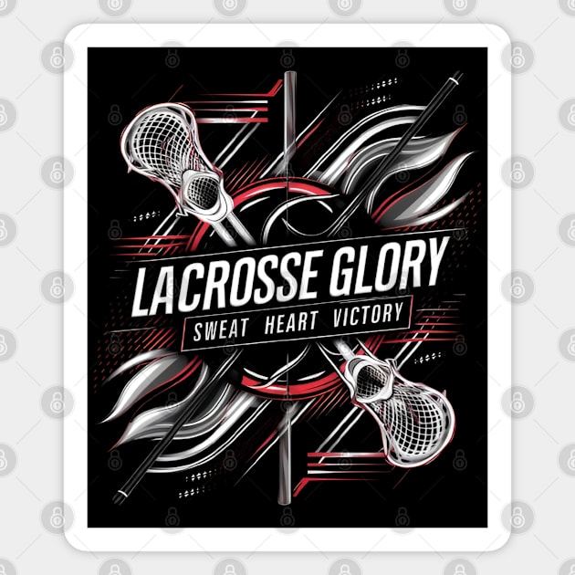 Lacrosse Glory: Sweat, Heart, Victory Magnet by CreationArt8